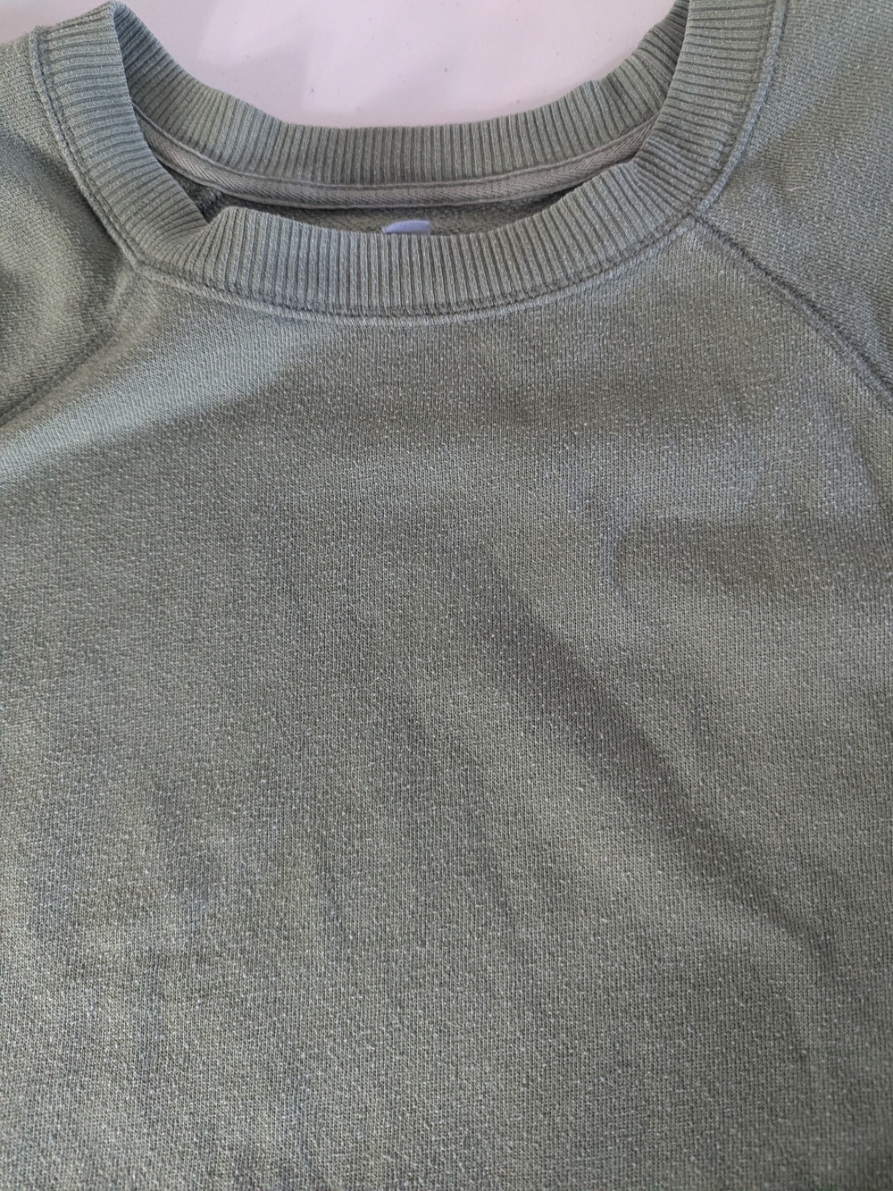 Aerie Olive Green Sweatshirt Womens XL Oversized Raglan Crewneck Cotton Pullover - Picture 4 of 8